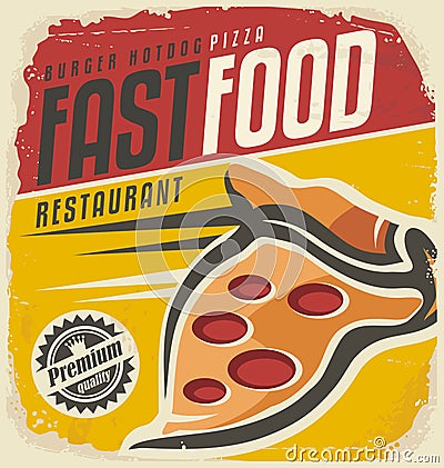 Retro pizza sign Vector Illustration