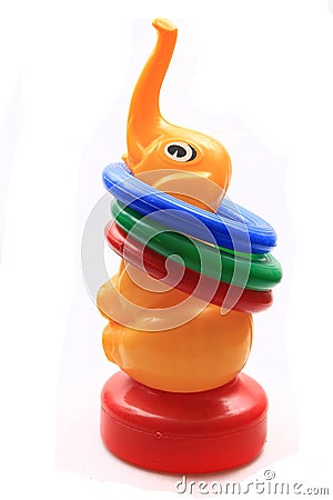 retro plastic elephant toy Stock Photo