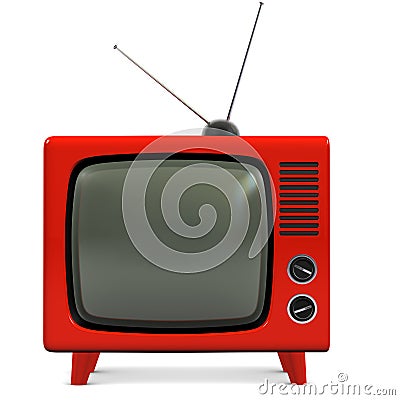 Retro plastic TV Stock Photo