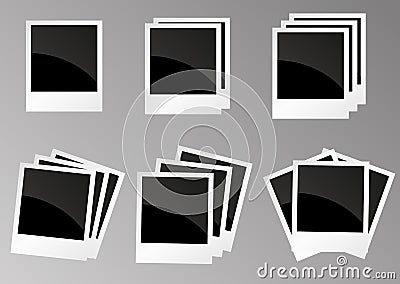 Retro polaroid pictures, frames set, vector illustration Vector Illustration