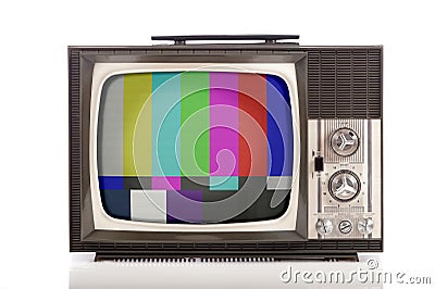 Retro portable television Stock Photo