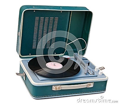 Retro portable turntable Stock Photo