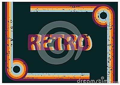 Retro positive graphic, take it easy 70s phrase, 70 vintage style happy message, typography groovy font with colorful rainbow stri Vector Illustration