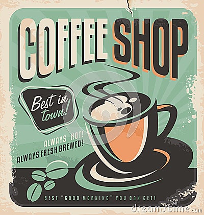 Retro poster for coffee shop Vector Illustration