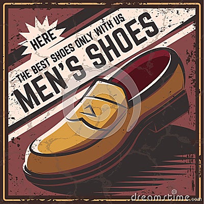 Retro poster shoes. Vector Illustration