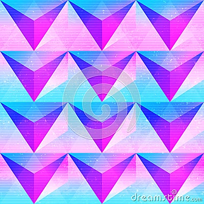 Retro purple triangle seamless pattern Vector Illustration