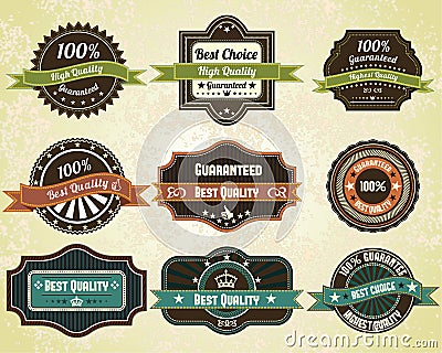 Retro quality labels Vector Illustration