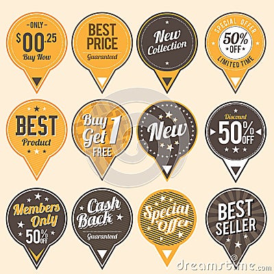 Retro Quality Labels Vector Illustration