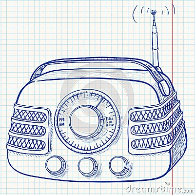 Retro radio Vector Illustration