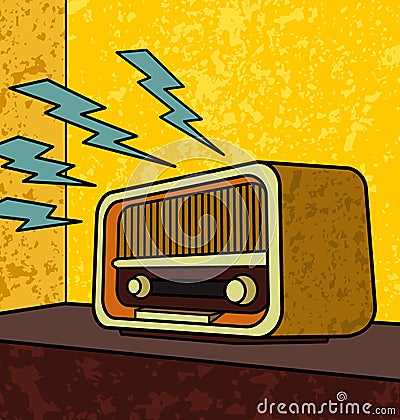 Retro radio Vector Illustration