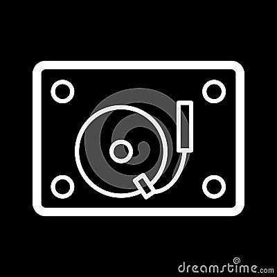 Retro radiogramophone icon. Old musical device vector illustration. Radio stereo system with recorder and record player Vector Illustration