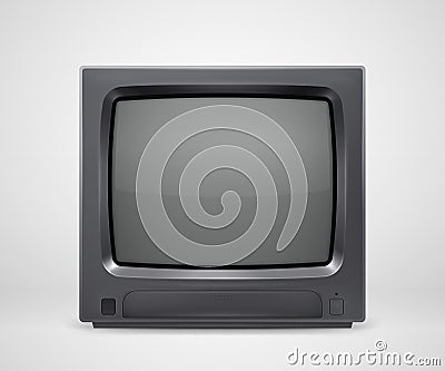 Retro Realistic TV Set from 80s or 90s Vector Illustration