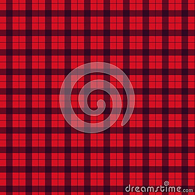 Retro red black buffalo plaid check seamless pattern. Traditional american country lumberjack style. Rustic square Stock Photo