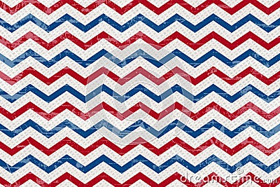 Retro red white and blue striped chevron abstract background Stock Photo