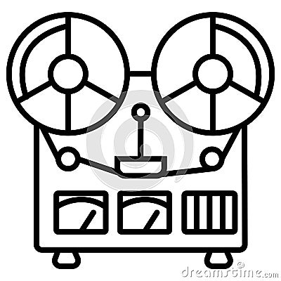 Retro reel to reel tape recorder Vector Illustration