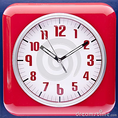 Retro Revival Red Wall Clock Stock Photo