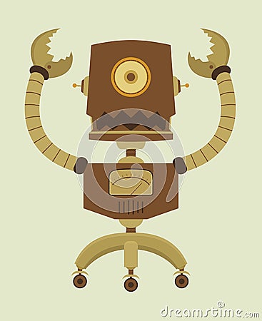 Retro Robot Vector Illustration