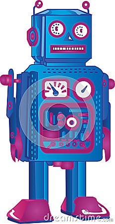 Retro Robot Vector Illustration