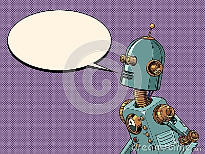 Retro robot steampunk style Vector Illustration