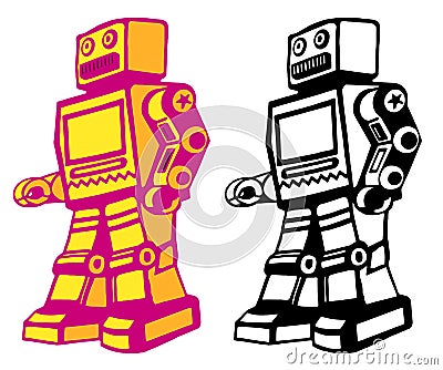 Retro robot Vector Illustration