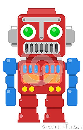 Retro Robot 2 Vector Illustration