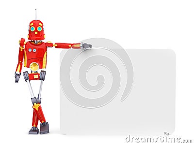 Vintage retro robot board Cartoon Illustration