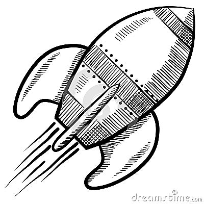 Retro rocket illustration Vector Illustration