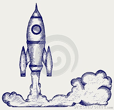 Retro rocket Vector Illustration