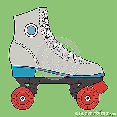 Retro roller skates vector illustration Vector Illustration