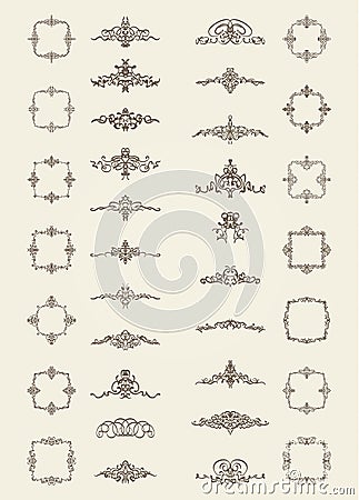 Retro rosette and victorian ornament for decoration text Vector Illustration