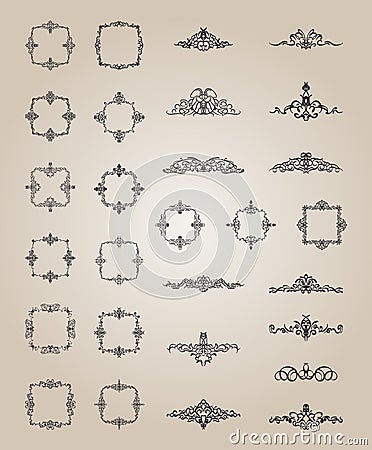 Retro rosette and victorian ornament for decoration text Vector Illustration