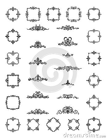 Retro rosette and victorian ornament for decoration text Vector Illustration