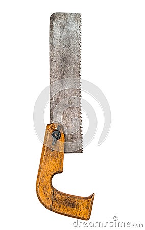 Retro rusty crosscut hand saw handsaw tool Stock Photo