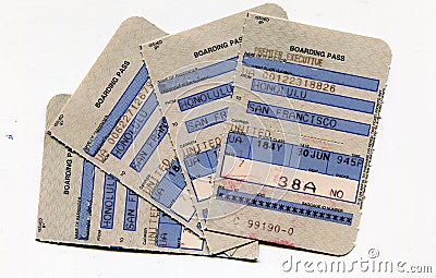 Retro Boarding Passes United Airlines Editorial Stock Photo