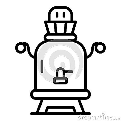 Retro samovar icon, outline style Vector Illustration