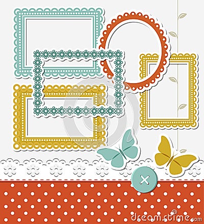 Retro scrapbook set Vector Illustration