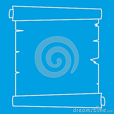 Retro scroll paper icon outline Vector Illustration