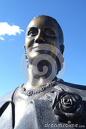 sculpture of eva peron, evita, wife of general peron during peronism in 1945 argentina Editorial Stock Photo