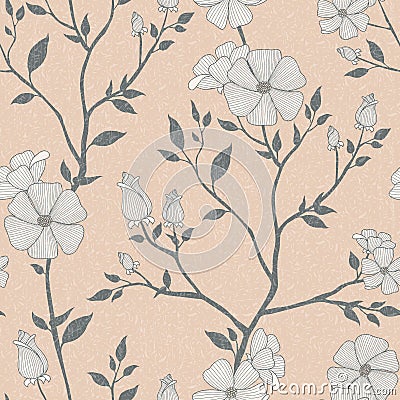 Retro seamless floral pattern Stock Photo