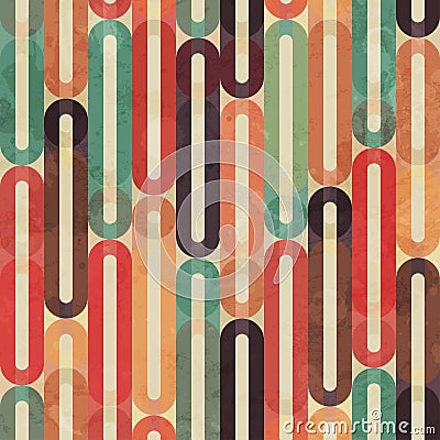 Retro seamless pattern with grunge effect Vector Illustration
