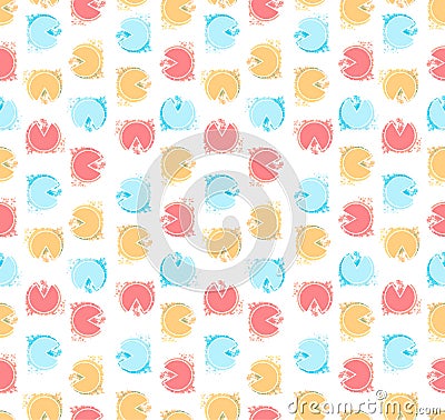 Retro seamless pattern with multi color circles in vector on dark background. Vector Illustration