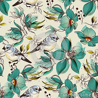 Retro seamless pattern Vector Illustration