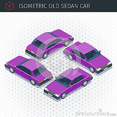 Retro sedan car Vector Illustration