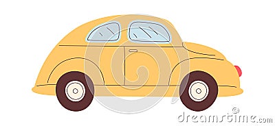 Retro Sedan Car Vector Illustration