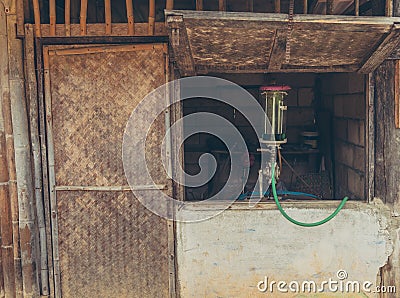 the retro service gasoline station. Stock Photo