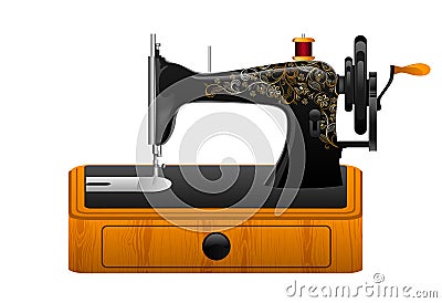 Retro sewing machine Vector Illustration