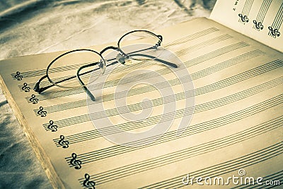 Retro Sheet Music Stock Photo