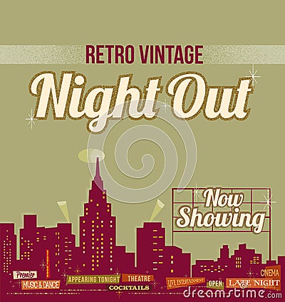 Retro showtime sign Vector Illustration