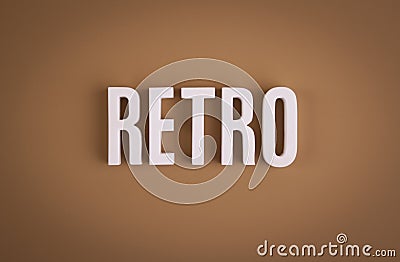 Retro sign lettering on brown Stock Photo