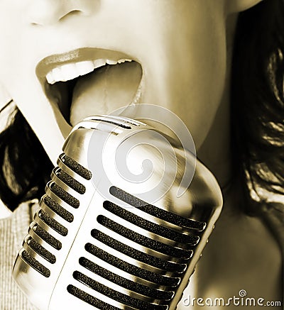 Retro Singer Editorial Stock Photo